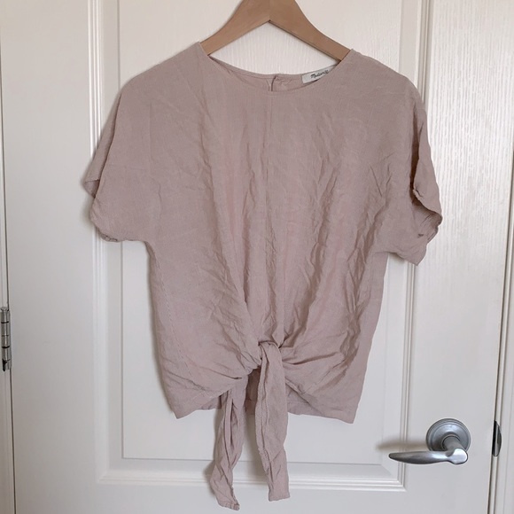 Madewell Button-Back Tie Tee in Stripe Size Small - Picture 5 of 10